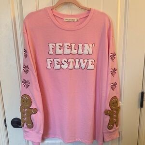 Grace & Emma Pink 'Feelin' Festive' Long Sleeve Shirt